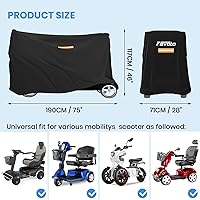 Vista 6 de Favoto Funda de almacenamiento para scooter de movilidad, impermeable, tela Oxford 210D, cubierta de almacenamiento para scooter eléctrico
