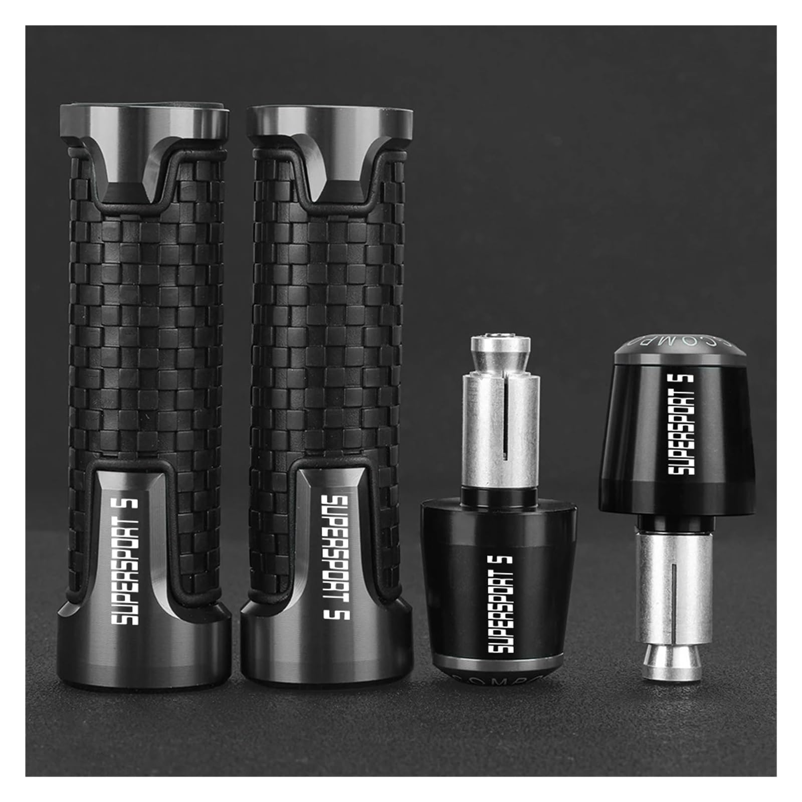 Motorradgriffabdeckung FÜR Ducati Supersport 950 950S SupersportS 2020 SUPERSPORTS Motorrad-Lenkergriffe 7/8 ''22 MM CNC-Lenkerkappen-Endstopfen(A Grey Grey Set)