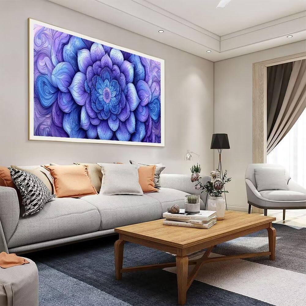 5D DIY Diamond Painting Kit Completo, Mandala viola Diamantini Strass Ricamo a Punto per Adulti Bambini Decorazione Casa, Kit per Pittura Diamante Mosaico Fai Da Te, per Decorazioni Casa 50x100cm S338