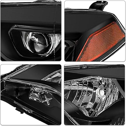 Miniatura 4 de SOCKIR Conjunto de faros delanteros para Toyota Corolla BaseCECLE EcoLELS PlusSSedan 4 puertas proyector LED de repuesto carcasa negra con bombillas