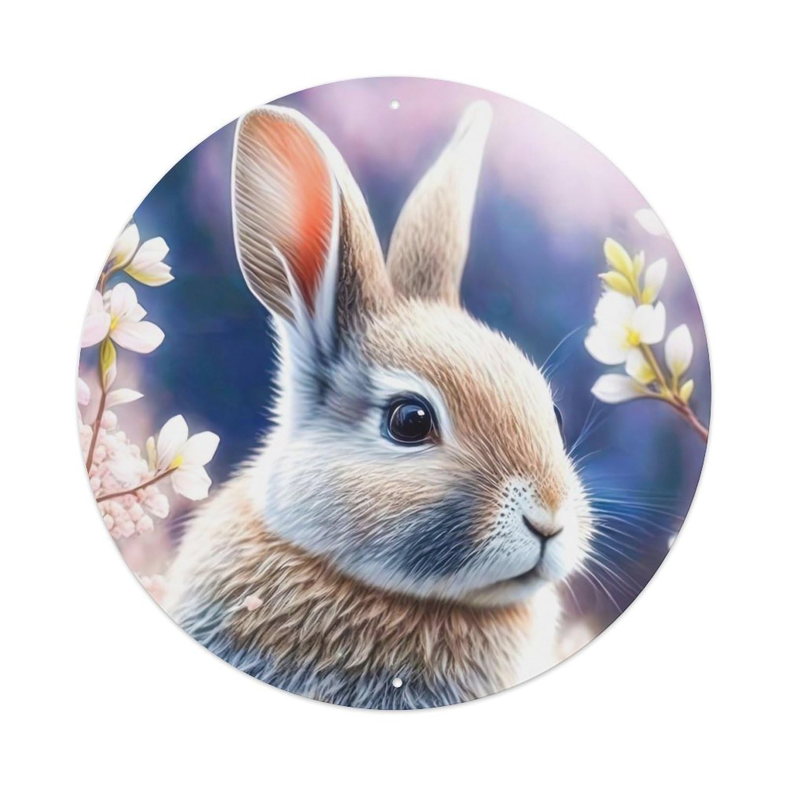 Animal Artwork Cute Little Rabbit Vintage Metal Tin Sign Plaque Wall Decor for Cafe, Club Bar, Office, Garden Metal Poster 8x8Inch