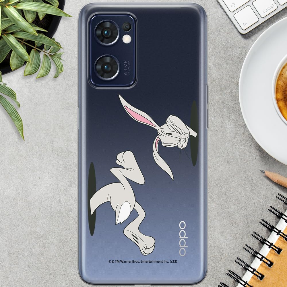 Custodia Per OPPO Reno10 Con Bugs Bunny - Cover In Silicone Trasparente Con Licenza Ufficiale Looney Tunes, Leggera E Protettiva