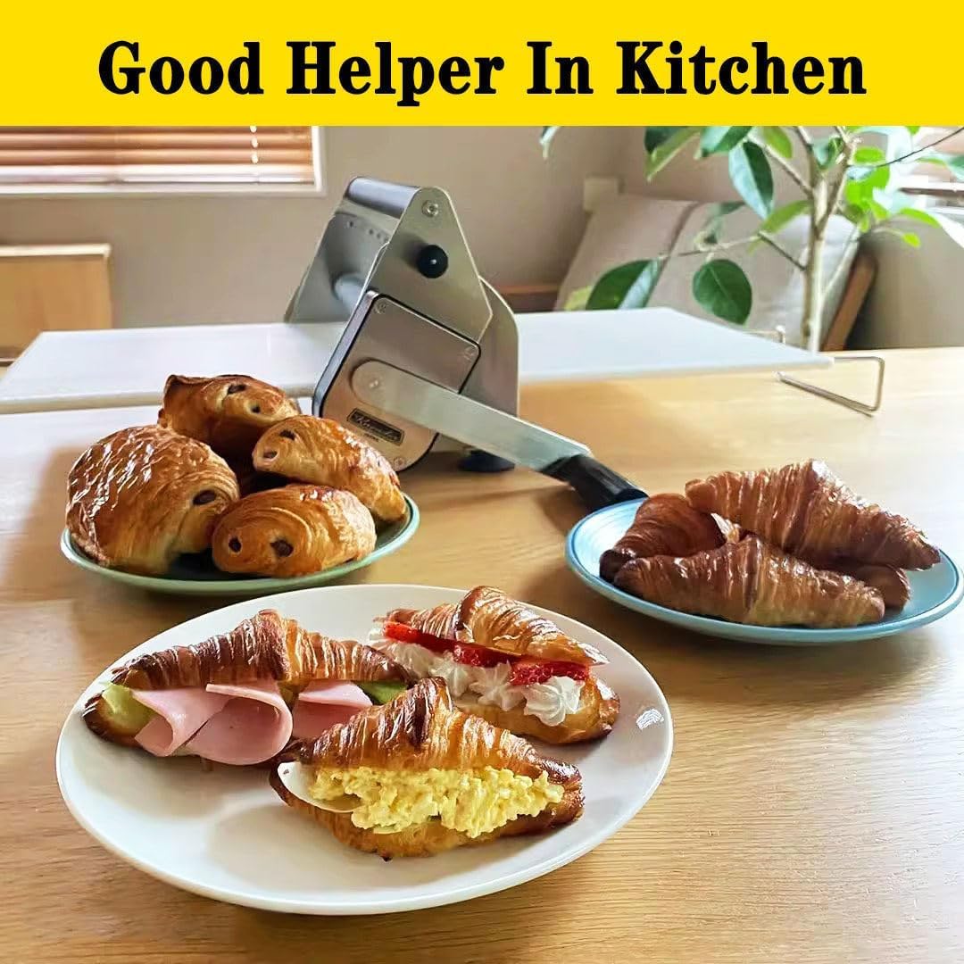 Laminadora De Masa Manual Laminadora De Masa Hojaldre Plegable Manual Comercial Rodillo De Repostería Plegable Compacto, Prensadora De Masa De Hojaldre, Acero Inoxidable, Grosor Ajustable