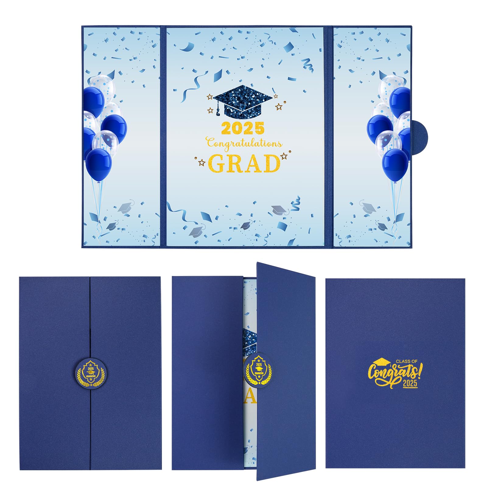 LDFDRT Graduation Party Decorations 2025 Graduation Guest Book Class of 2025,Graduation Gifts,Party Signing Card Board Signature Book (Blue)