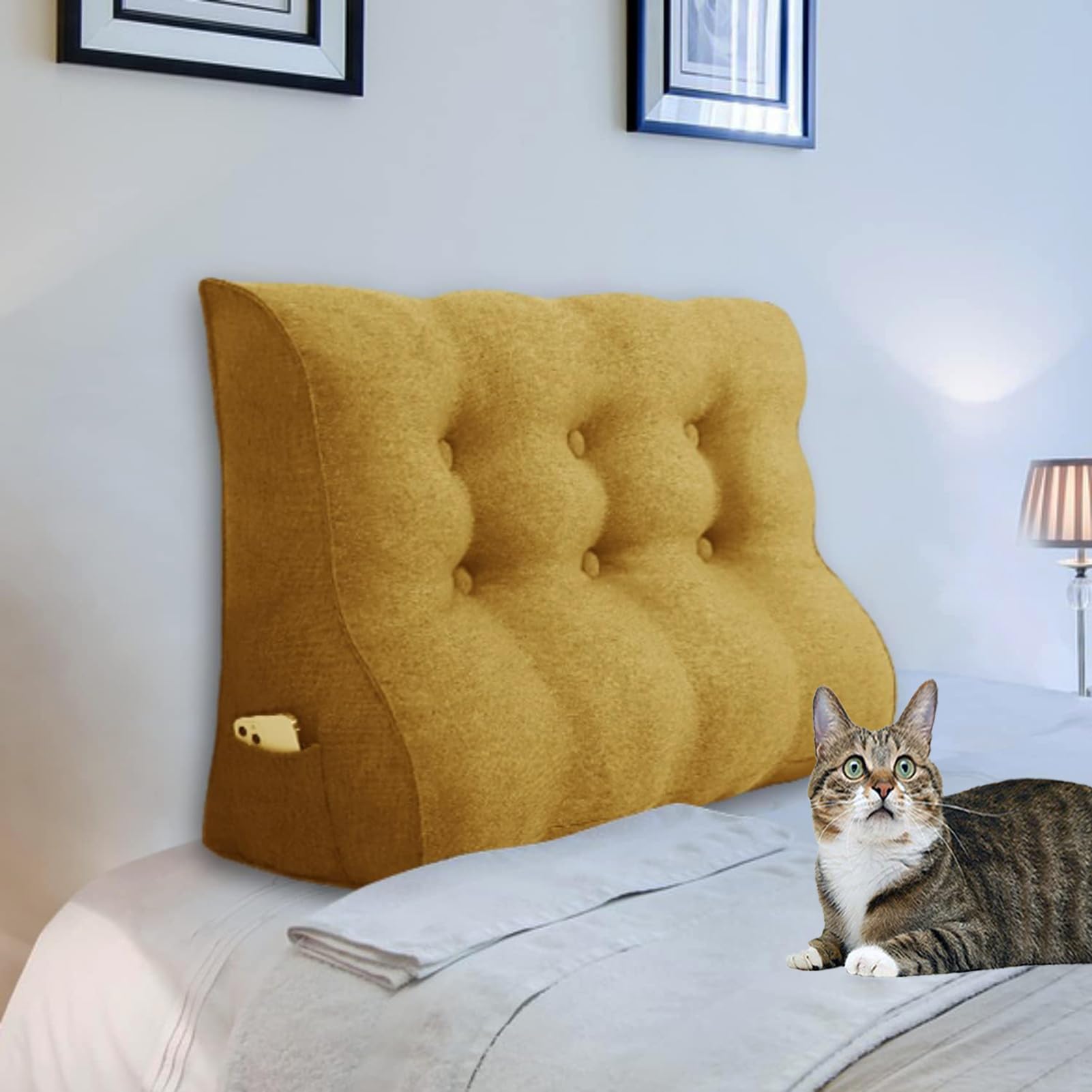 Coussin Triangulaire De Soutien Lombaire - Confort Pour Dos, Lit, Canapé, Bureau (35x18x38 Cm)