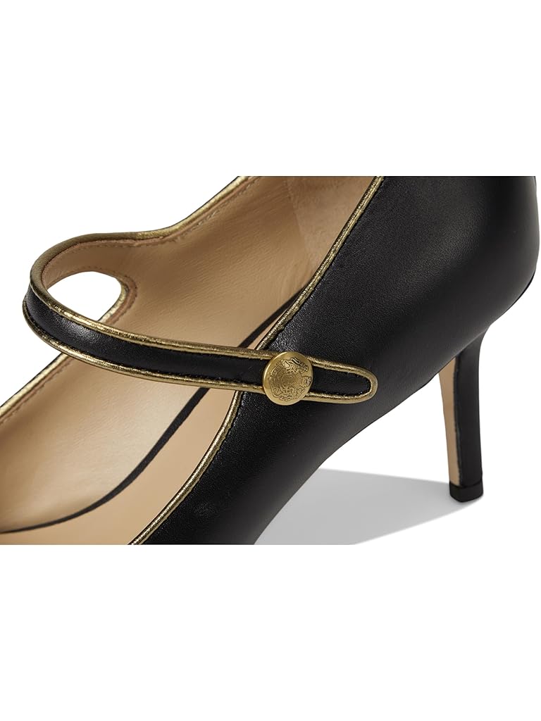 Black Lauren Ralph Lauren Lanette Metallic-Trim Mary Jane Pumps