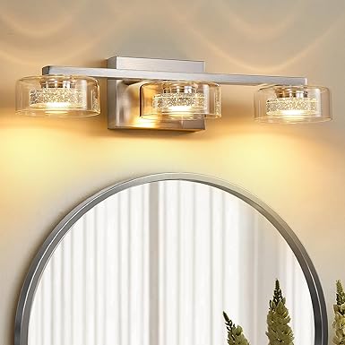 Zhizenl Bathroom Light Fixtures, Dimmable LED 3 Light Bathroom Vanity ...