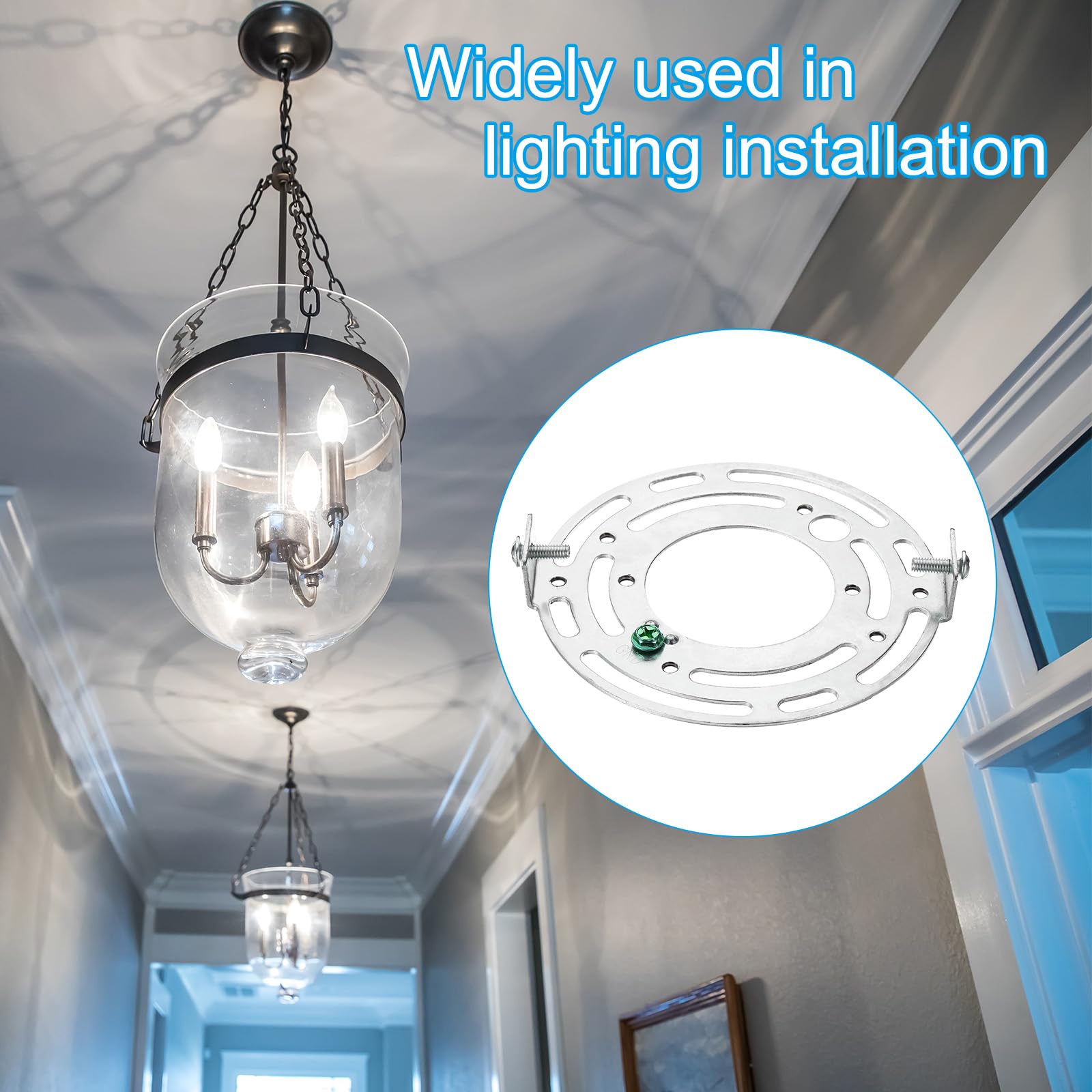 PATIKIL Kit de Support de Fixation Universel pour Luminaire de 125 mm (4,92"), 3 Ensembles de Barres Transversales de Lumière Ronde avec Plaque de Plafond et Vis pour Luminaire Mural