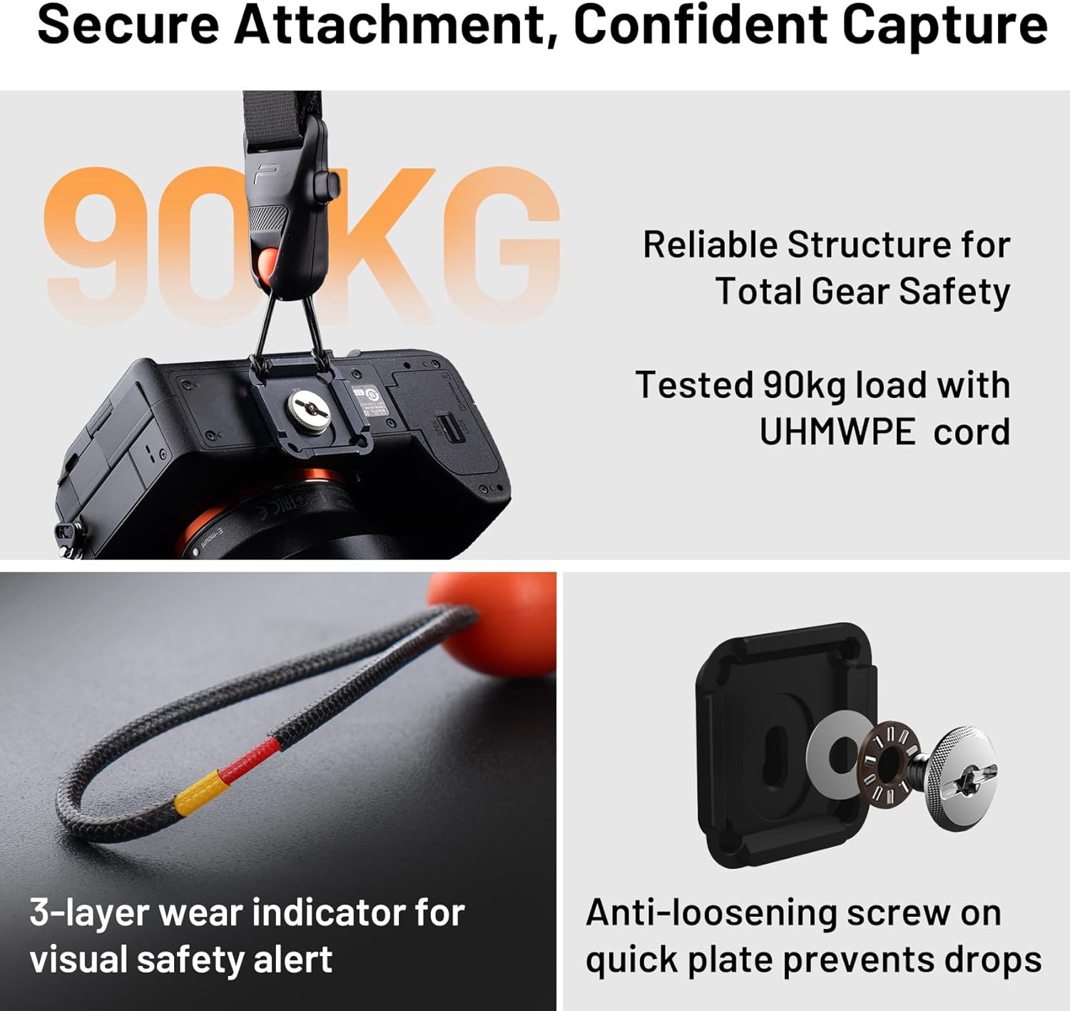 PGYTECH Camera Strap Master, Dual Shoulder Harness for 3 Cameras, 60mm Leather Ergonomic Shoulder Pad, Adjustable Camera Harness for Professional Photographers, DSLR/Mirrorless Camera Straps, Black - Image 7