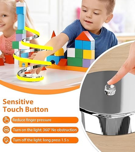 Miniatura 5 de Lámpara de mesa LED en espiral regulable, moderna lámpara de mesa con 10 modos de luz, 7 colores y control táctil, pequeña lámpara de mesita de