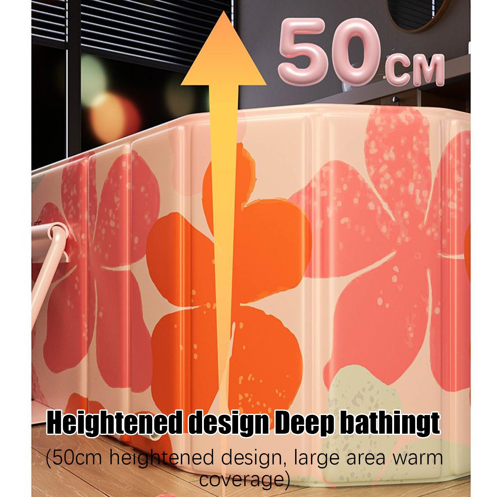 Vasca da bagno portatile pieghevole, vasca da bagno isolata per famiglie e atleti, accessorio compatto per acqua calda, pieghevole e facile da riporre