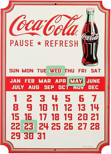 Miniatura 14 de Cartel redondo de metal grabado en relieve de Coca-Cola y Tire Check - Cartel vintage de Coca-Cola para garaje o cueva de hombre