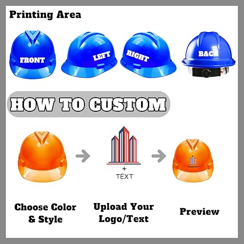 Miniatura 2 de Casco de seguridad para hombre, diseño de logotipo personalizado con texto