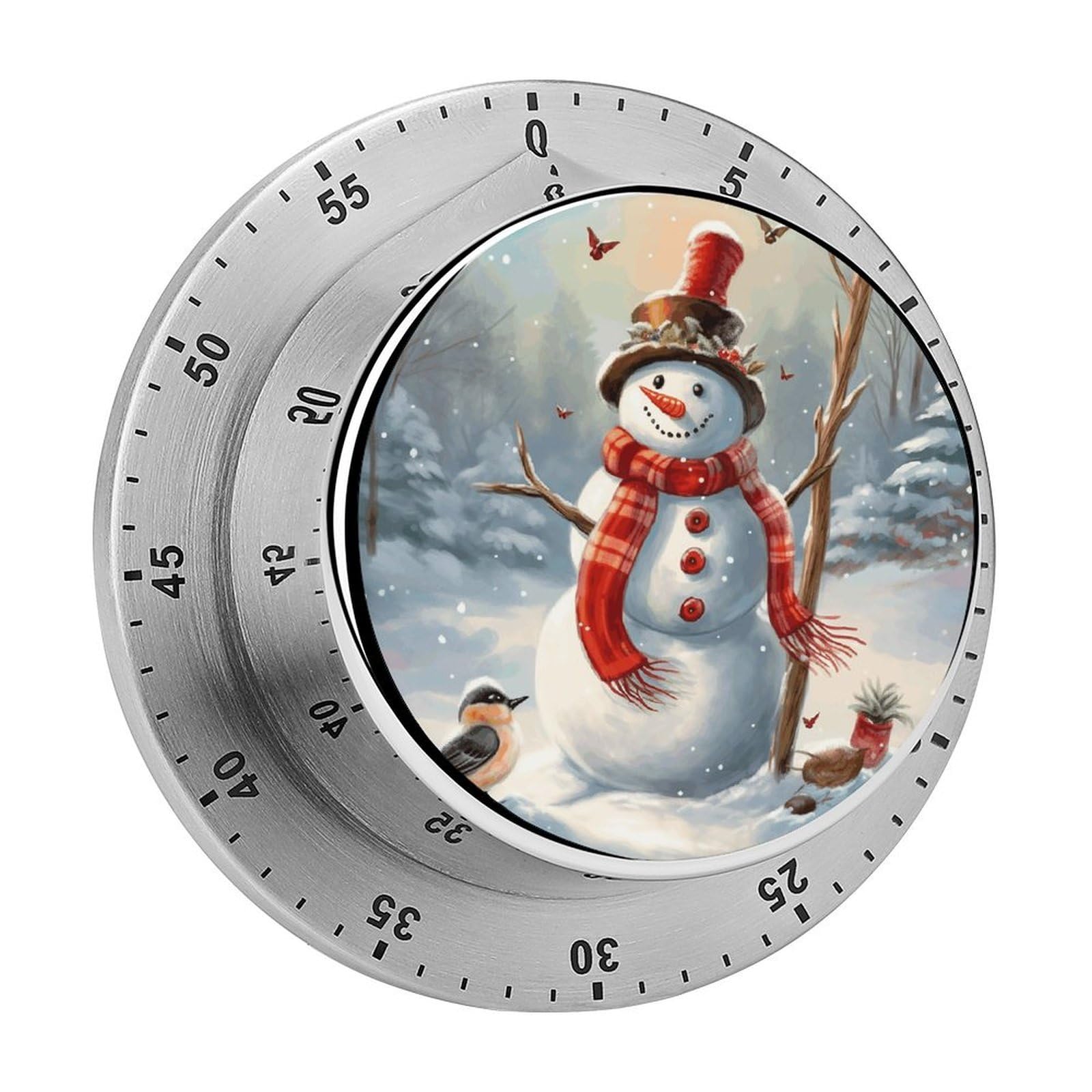 Adfgyerh Style Snowman Christmas Timer For Cooking, Kitchen Timer Magnetic No Batteries Required, Mechanical Timer With Loud Alarm, For Fitness Baking Exercise Oven