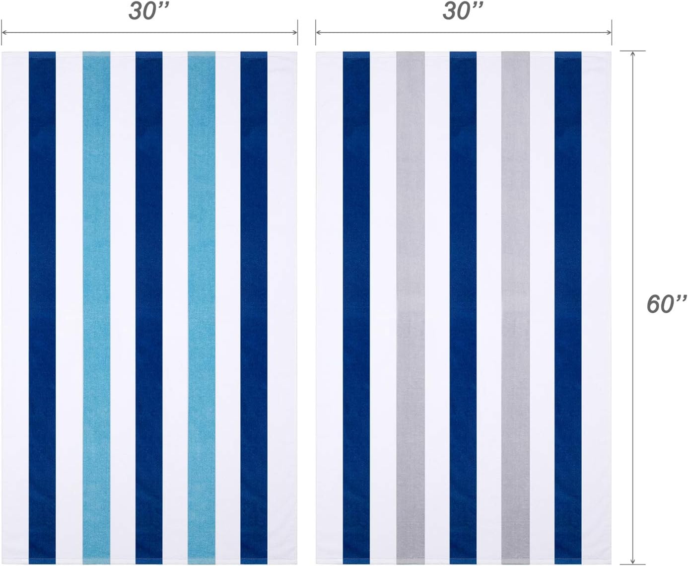 WIIKWEEK 100% Cotton Beach Towel for Travel. Stripe Towel Quick Dry Large Pool/Swim/Bath Towel for Adults（30" x 60"）… : Home & Kitchen
