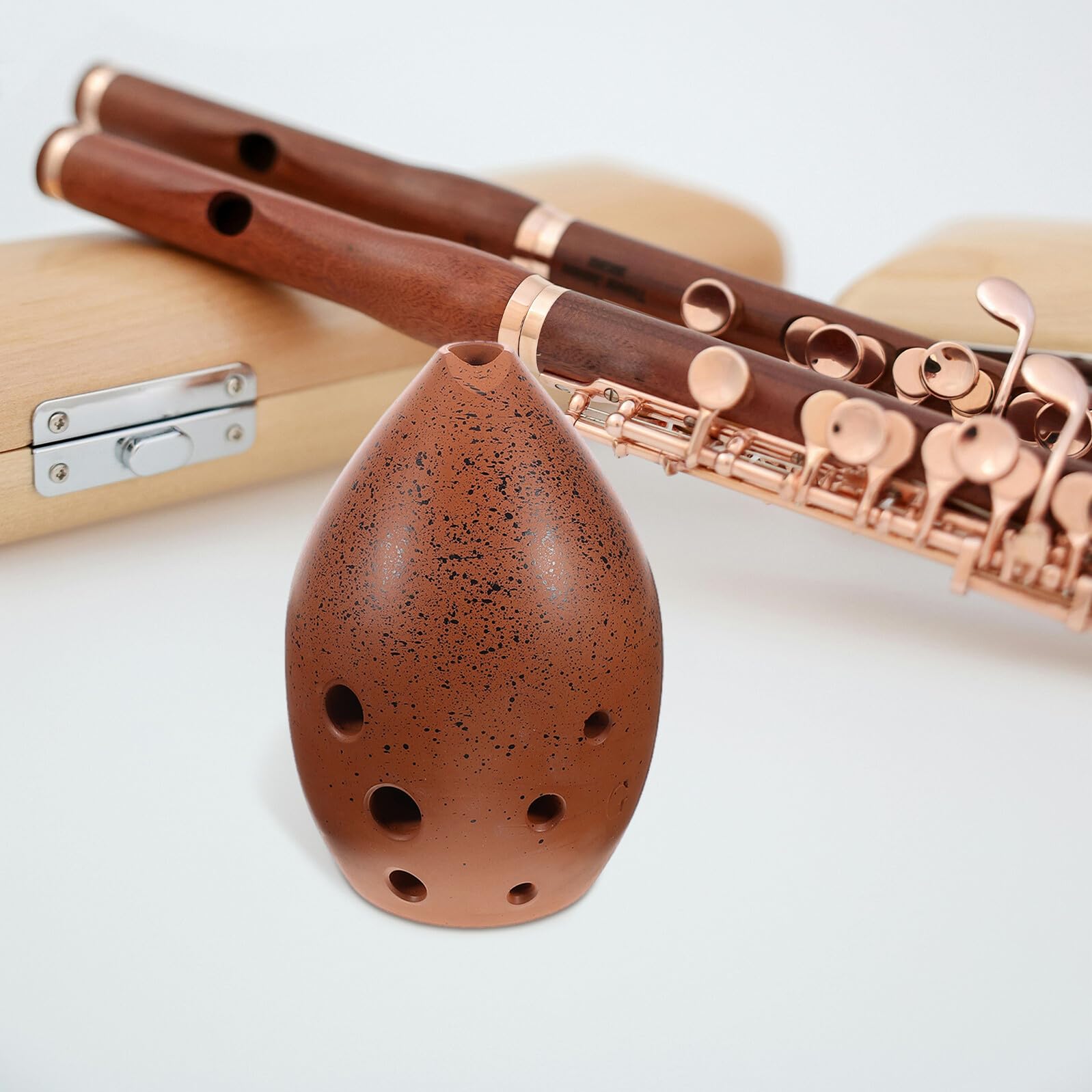 MAGICLULU Ocarina Flauto in Ceramica a 8 Fori G Tono Strumento Musicale Xun per Adulti e Bambini Principianti con Panno Pulizia Apprendistato Tradizionale Etnico