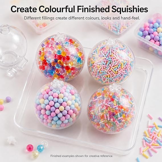 15pcs Squishy Making Kit - 6cm Thickened Silicone Blank Stress Ball Skins, Diy Custom Squeeze Toys Set With Transparent And White Empty Shells For Adults Sensory Crafting
