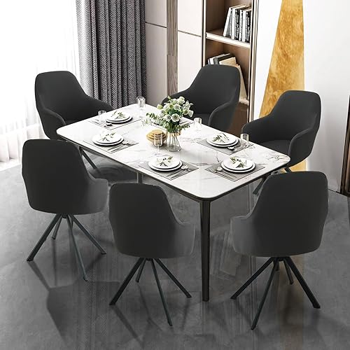 Miniatura 2 de Funda giratoria para silla de comedor para oficina, silla de escritorio de oficina elástica con respaldo medio, protector de silla de descanso con