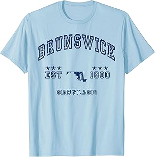 Retro Brunswick Maryland MD Souvenir Throwback Navy T-Shirt