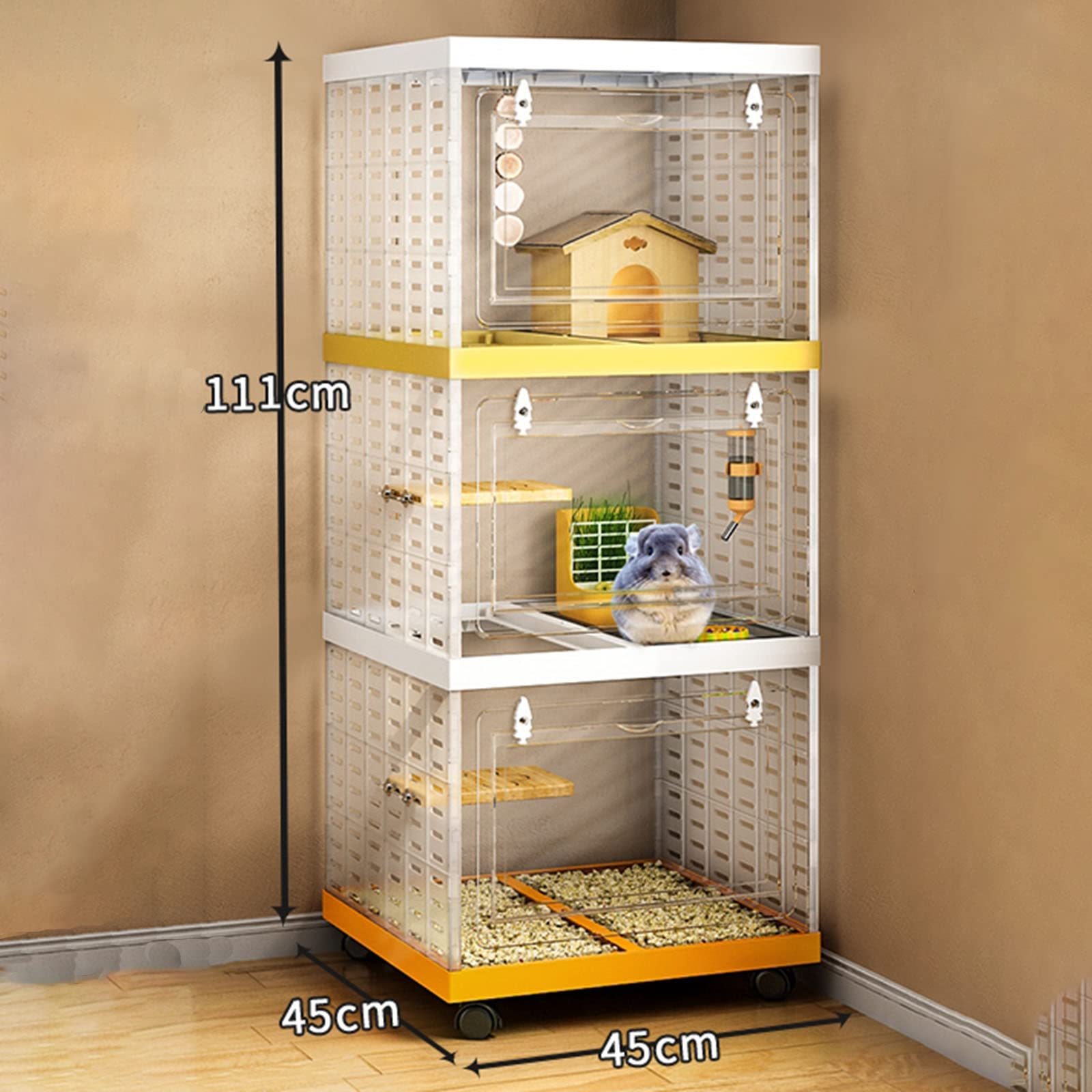 Gabbia per Conigli - Gabbie e Habitat per porcellini d'India per 2 cincillà Gabbia a 3 Livelli Gabbia per Piccoli Animali per Conigli, porcellini d'India, criceti per Interni ed Esterni con