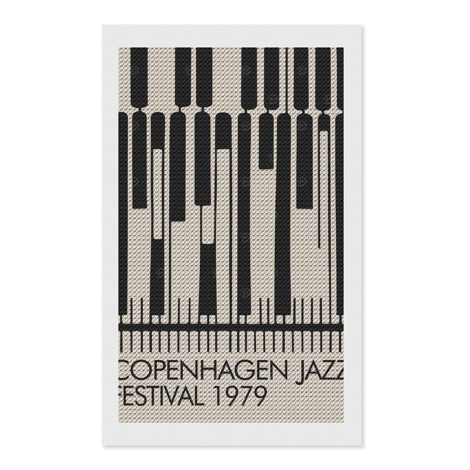 Junmoney Copenhagen Jazz Fest DIY Diamond Art Canvas Kit 12"x20", Winter Craft, Mindful Craft Project, Aesthetic Room Decor, Decor Project