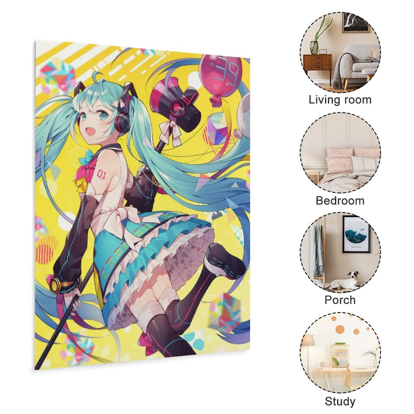 只今、TimeSALE❗️インテリアポスター♡壁掛け‼️個性的で可愛いです‼️ Amazon.co.jp: 初音ミク 掛け絵 ポスター アートパネル 壁掛け 飾り絵