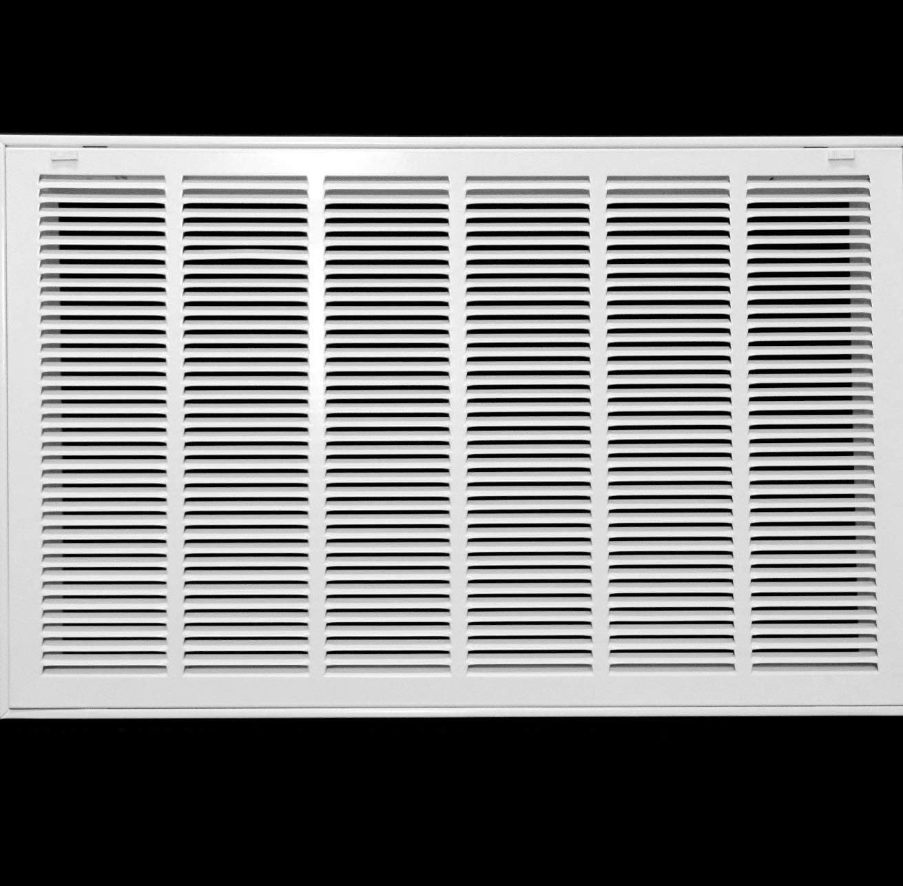 HVAC Premium 30" X 18" Steel Return Air Filter Grille for 1" Filter - Easy Plastic Tabs for Removable Face/Door - HVAC Duct Cover - Flat Stamped Face -White [Outer Dimensions: 32 5/8"w X 20 5/8"h]