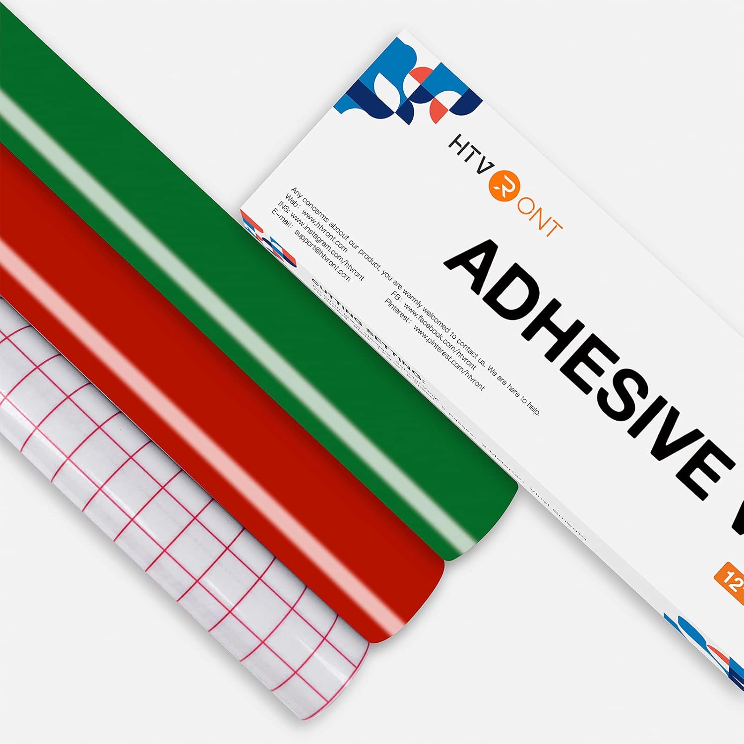 HTVRONT Adhesive Vinyl Roll 12" x 5ft Green and Red Adhesive Vinyl & 1