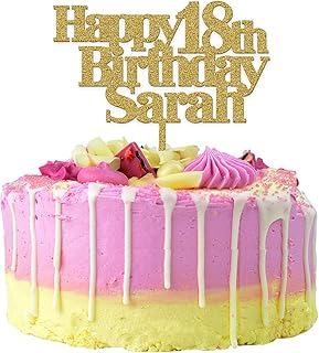 Happy Birthday Cake Topper Personalised with ANY Name and ANY AGE - Personalise with ANY NAME and with ANY AGE - Food Safe Cake Decoration - Made from Strong Acrylic - Different Colours