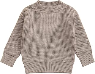 Toddler Baby Girls Knit Sweater Loose Long Sleeve Sweater Crewneck Knitted Pullover Top Fall Winter Clothes