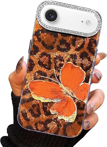 Miniatura 104 de I-MGAE-IN-AR - Funda diseñada para iPhone 12 y 12 Pro, diseño de mariposa plateada brillante, funda protectora de poliuretano termoplástico, suave,