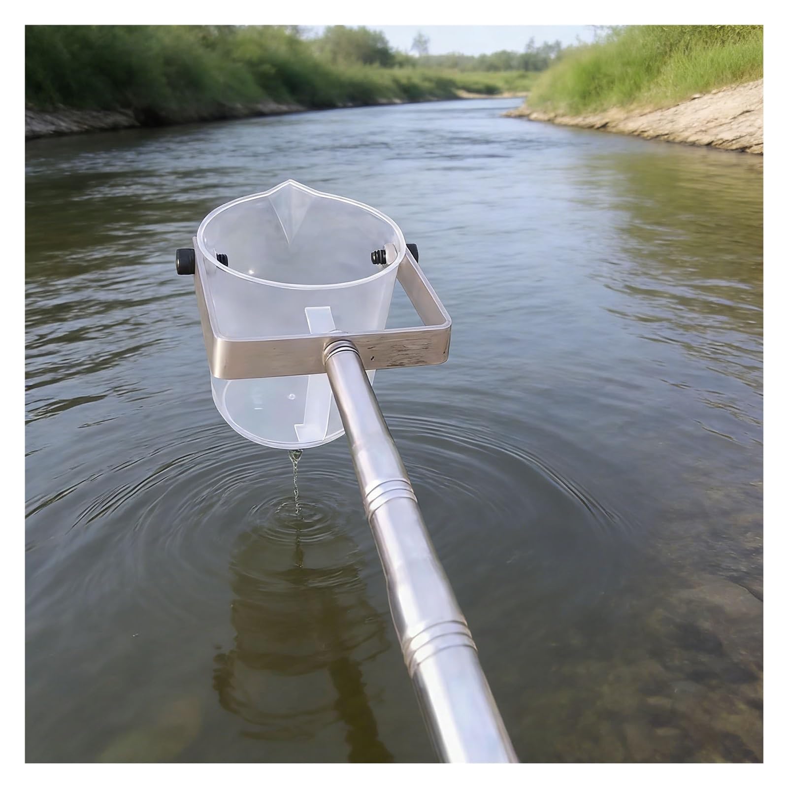 Tige d'échantillonnage d'eau réglable à godet gradué pour contrôle de niveau et prélèvements
