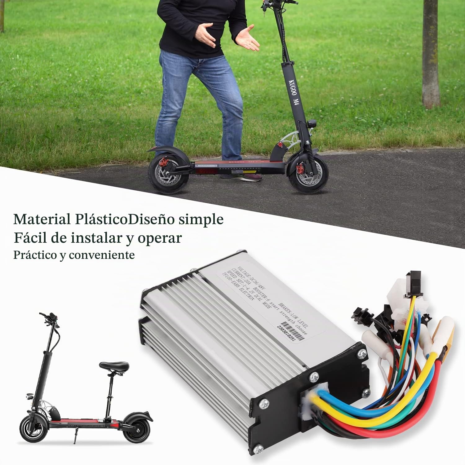 Scooter Controller Motor Brushless Controller 48V 20A Compatible con KUGOO M4 2 Wheeled Scooter