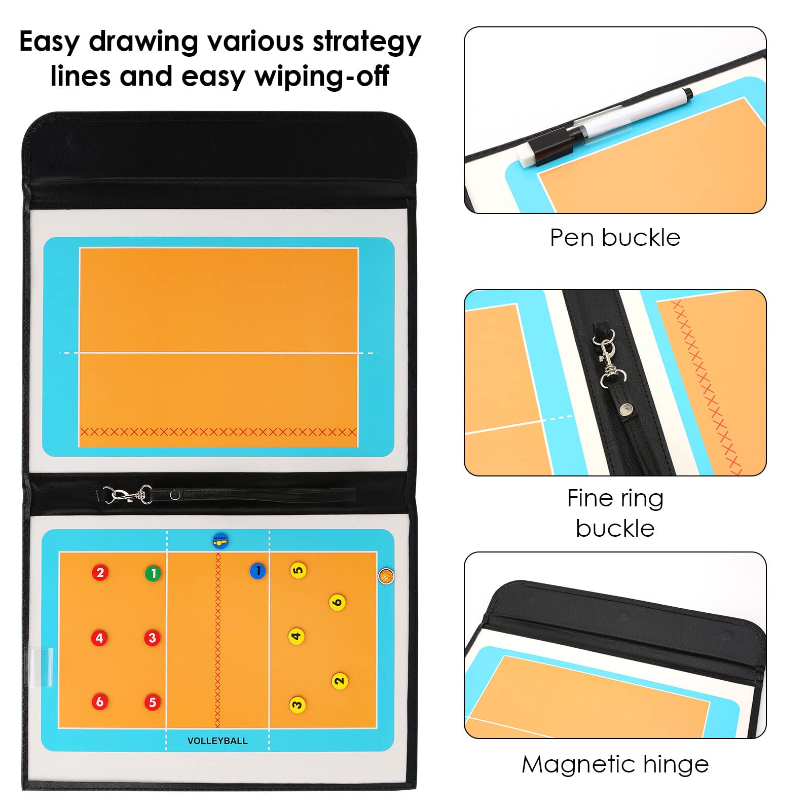 Lavagna Tattica per Allenatore di Pallavolo con Lavagna Magnetica a Mezza Corte con Penna