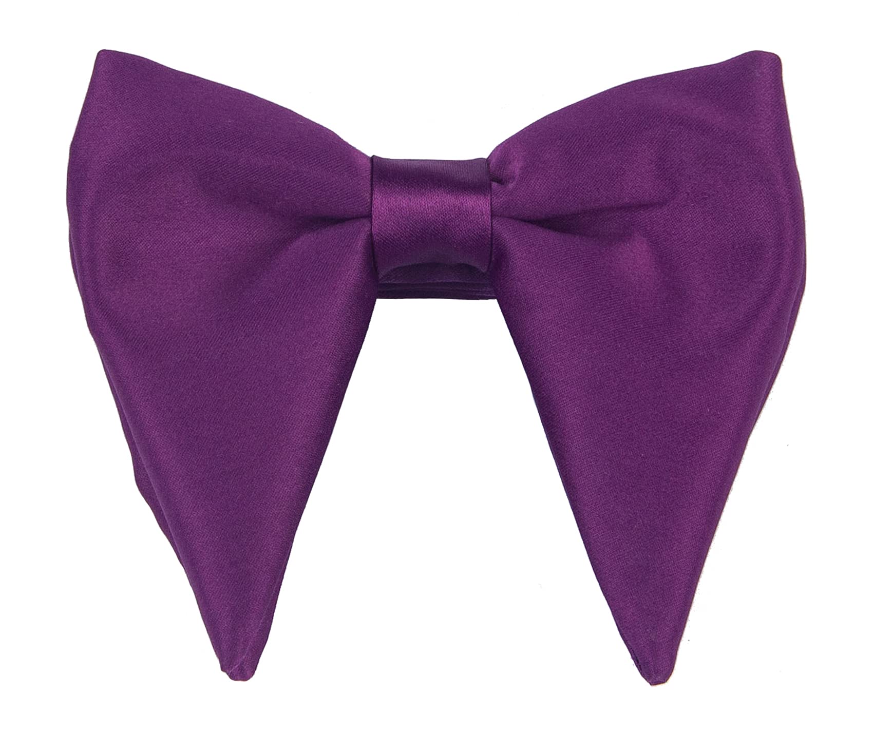 Mens Oversized Satin Silk Bow Tie Solid Color Formal Tuxedo Big Bowtie