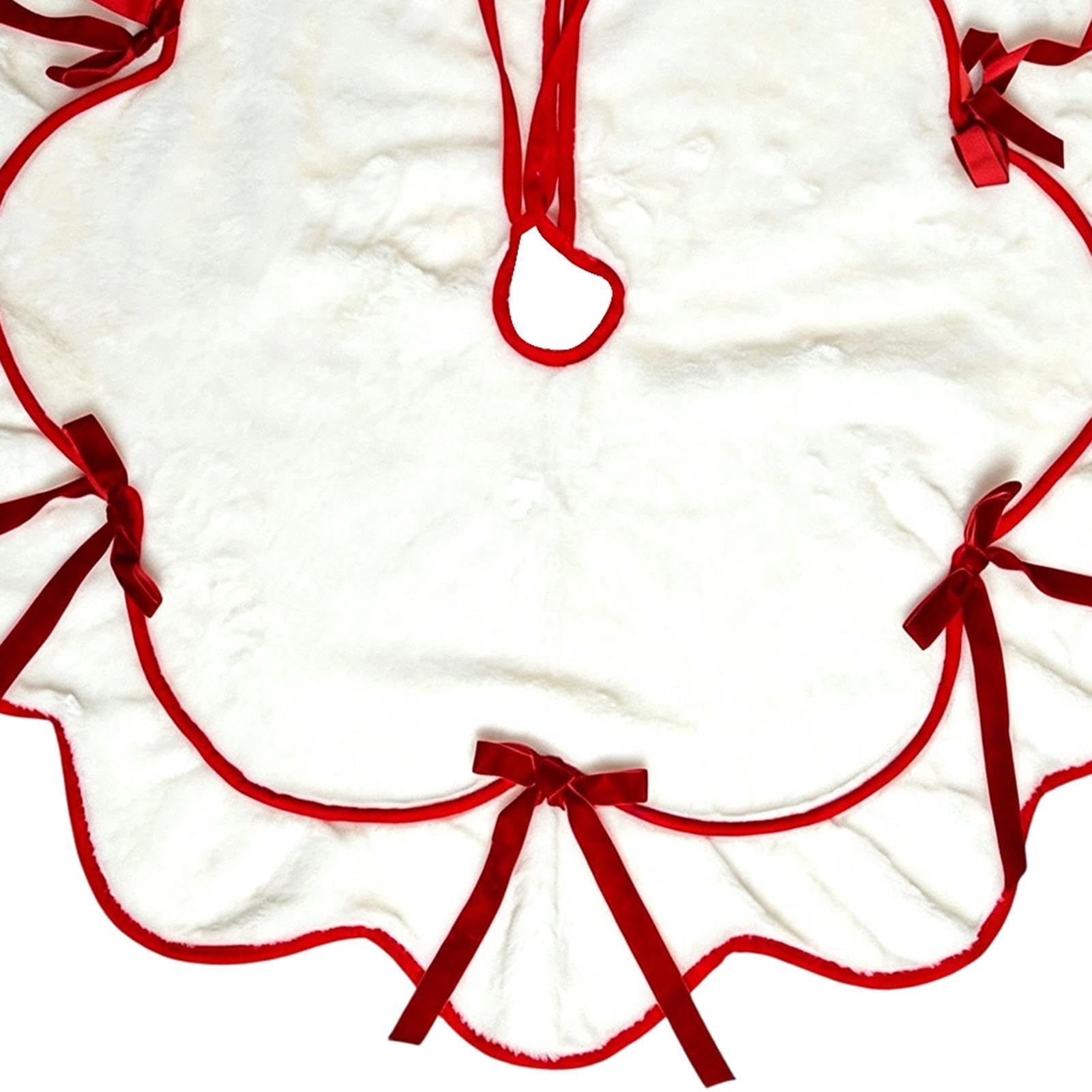 Sottogonna Per Albero Di Natale Tappetino Antiscivolo Peluche Con Volant