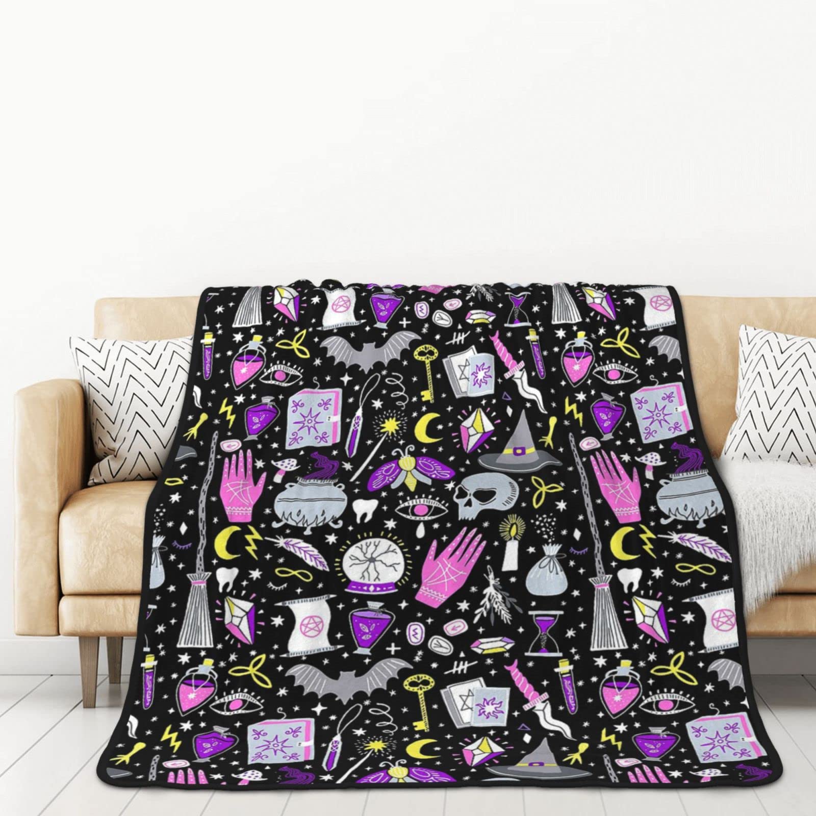 Couverture en flanelle polaire Magic Witchcraft 152x203cm au toucher luxueux