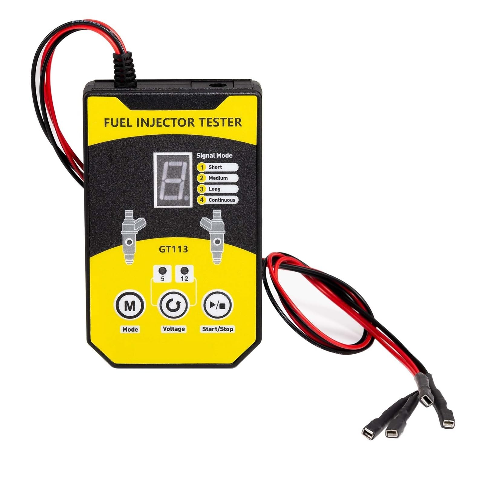 Probador de inyectores, GT113 - Limpiador y comprobador de inyectores de Combustible Universal con 6 tamaños de adaptadores y 8 Modos de Pulso for Coches y Motocicletas.