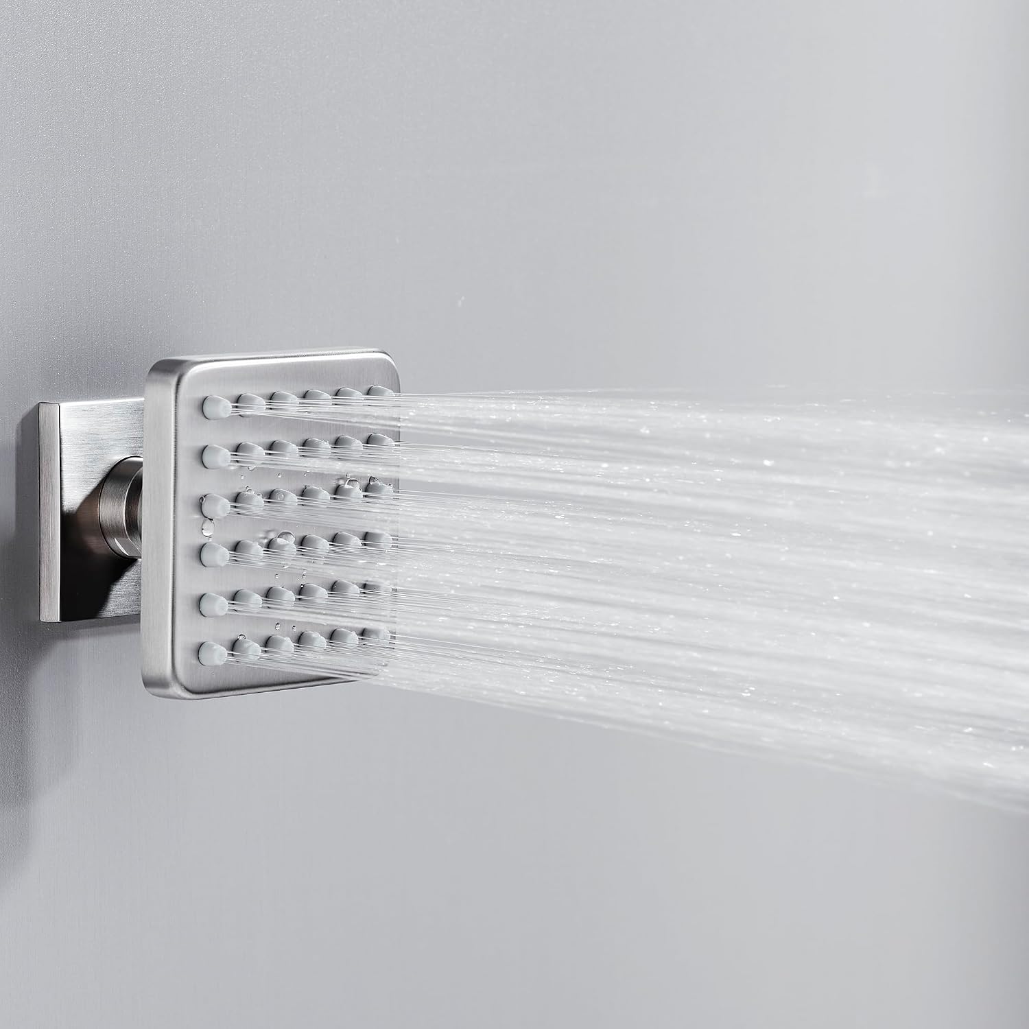 3 inch Big Stainless Steel Body Spray Shower Jet - High Pressure Massage Side Sprayer Spa System Shower Set Adjustable Wall Mounted, Square Brushed Nickel Finish