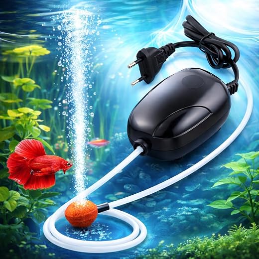 COLOURFUL® - Aquarium Silent Air Pump | Mini Aerator/Oxygen Pump for Aquarium Fish Tank or Pond | with Accessories (1Way -...