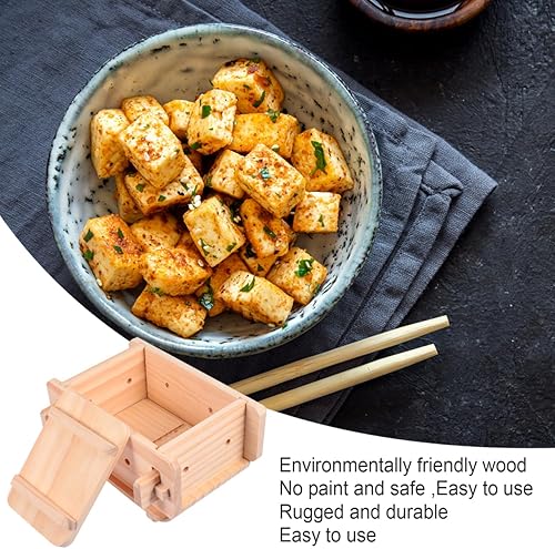 Miniatura 2 de Hemoton Molde de prensa de tofu de madera Máquina para hacer cuajada de soja Máquina para hacer queso Molde de prensa para fabricante de tofu Molde