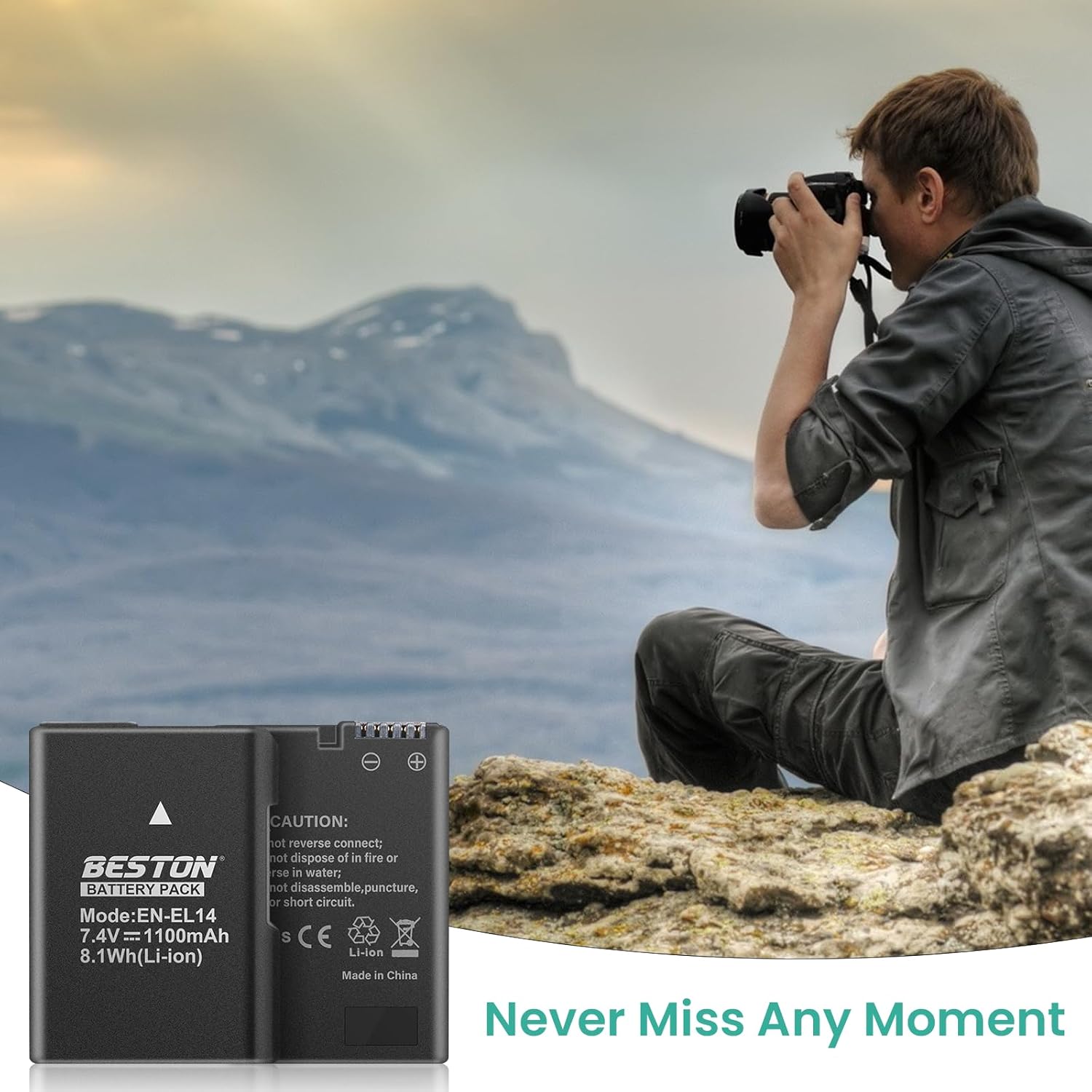 BESTON 3-Pack EN-EL14 / EN-EL14a Battery Packs and Rapid USB Charger Compatible with Nikon D3100 D3200 D3300 D3400 D3500 D5100 D5200 D5300 D5500 D5600 DF Coolpix P7000 P7100 P7700 P7800 Cameras