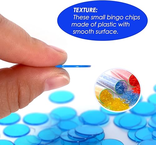 Miniatura 3 de GSE Games & Sports Expert Blue Bingo Chips, 2,000 piezas de 34 de pulgada de alto contraste transparente para juegos de bingo, fiestas