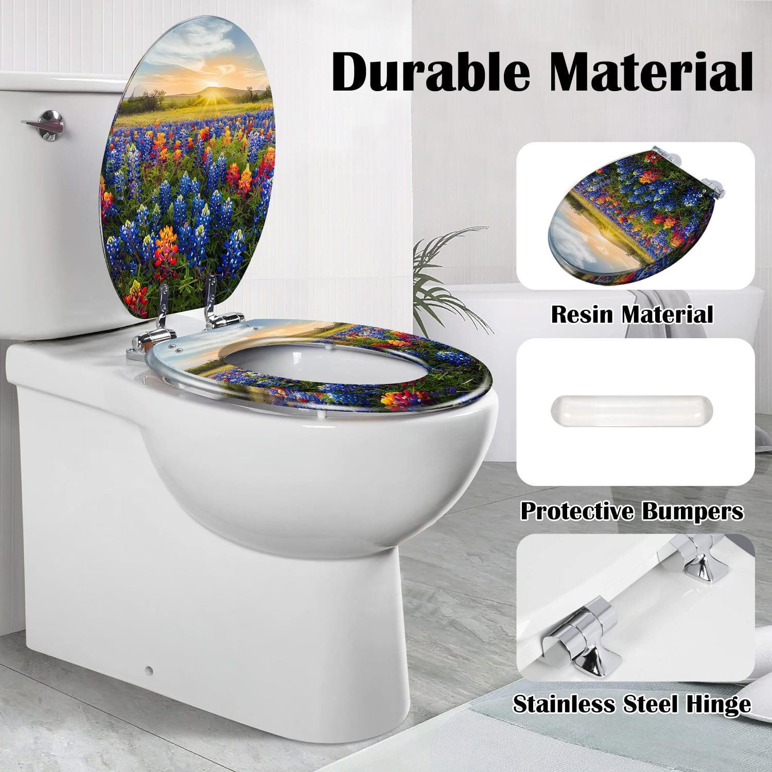 Sedile WC allungato per bagno