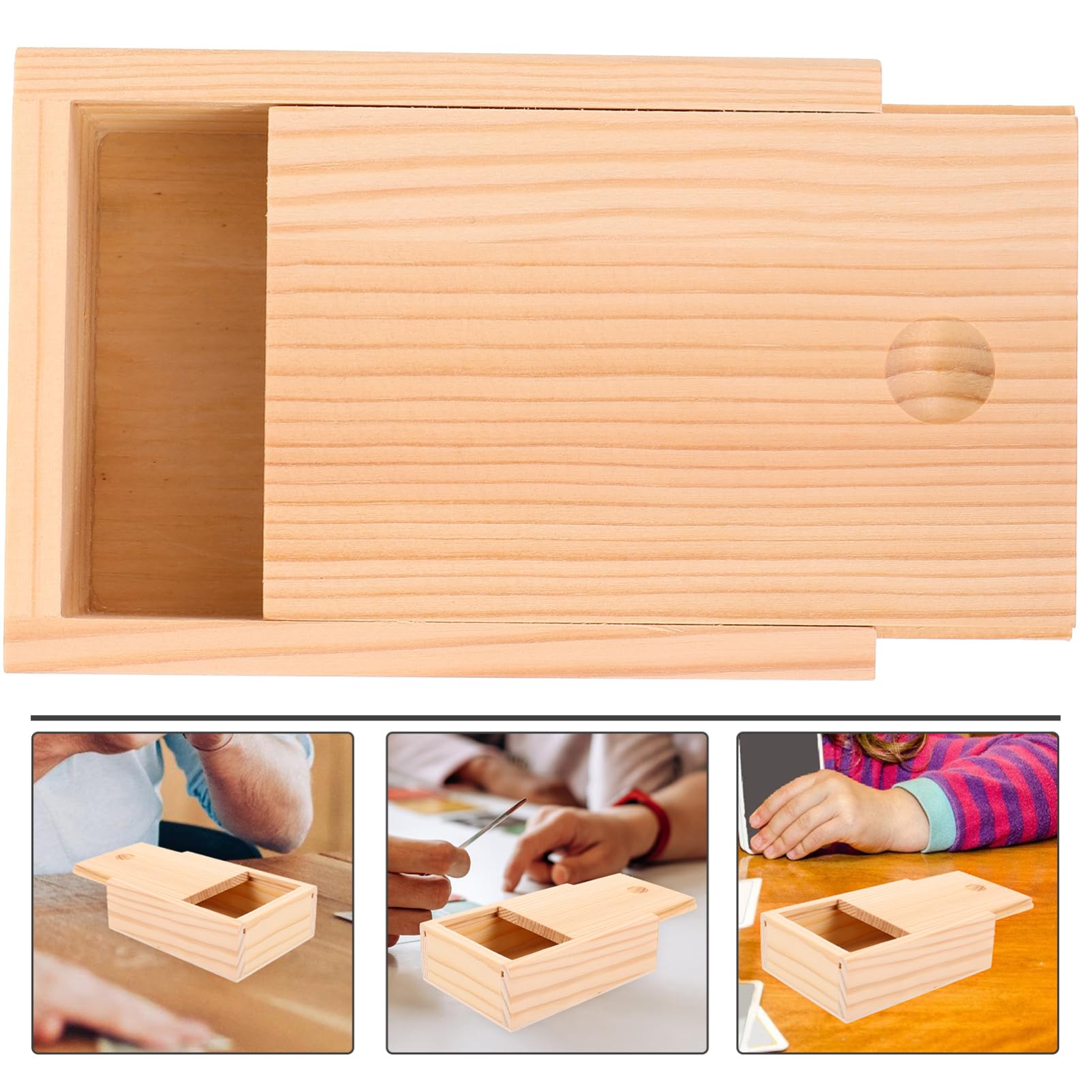 Mobestech Caja De Almacenamiento De Cartas De Madera Con Tapa Organizador De Barajas De Poker Cartas Contenedor Para Almacenaje De Objetos Pequeños Y Accesorios Para Uso Diario