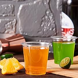 Lilymicky 500 PACK 2 oz Plastic Shot Glasses, 2 Ounce Clear Disposable Party Cups for Vodka, Whiskey, Tequila, Mini Plastic Containers for Sauce, and Sample Tasting