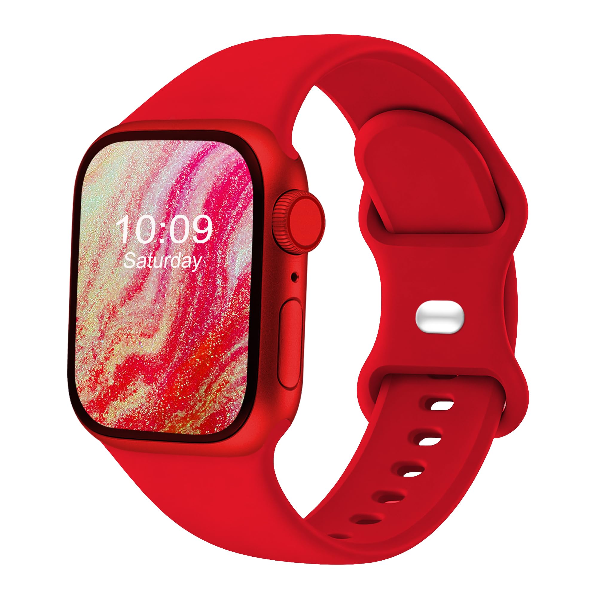 Photo 1 of CREFORT Sport Bands Compatible with Apple Watch Band Women Men 40mm 38mm 41mm 42mm 44mm 45mm 46mm 49mm ,Soft Wristband Waterproof Replacement Strap for iWatch Bands Series 11 10 9 8 7 6 5 4 3 2 1 SE Ultra Red