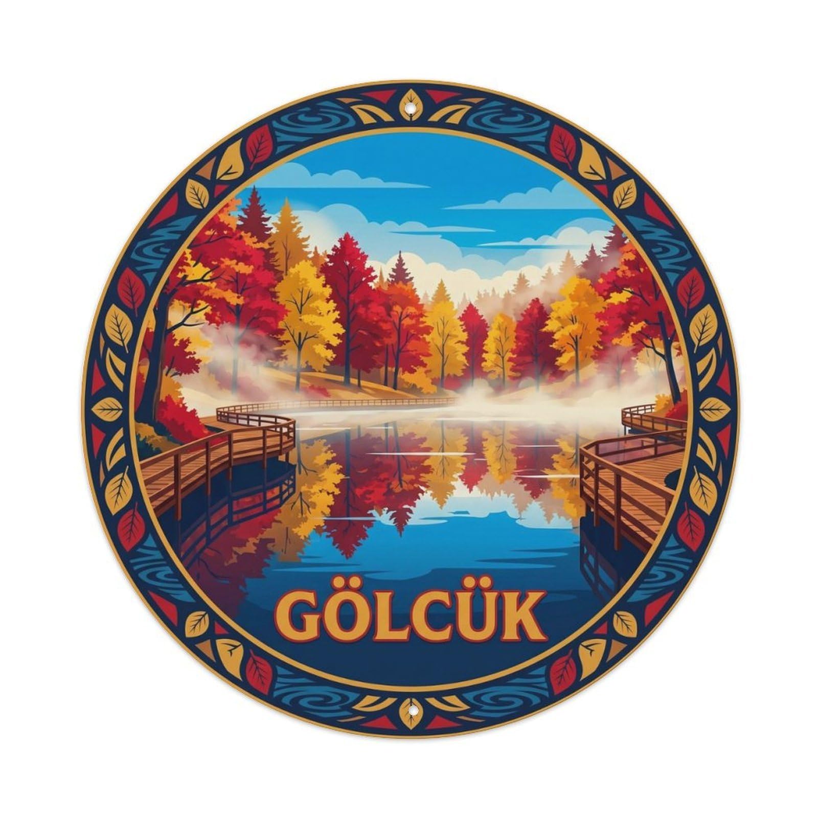 Bolu Golcuk Lake Forest Heritage Nature Turkey Graphic Metal Tin Sign