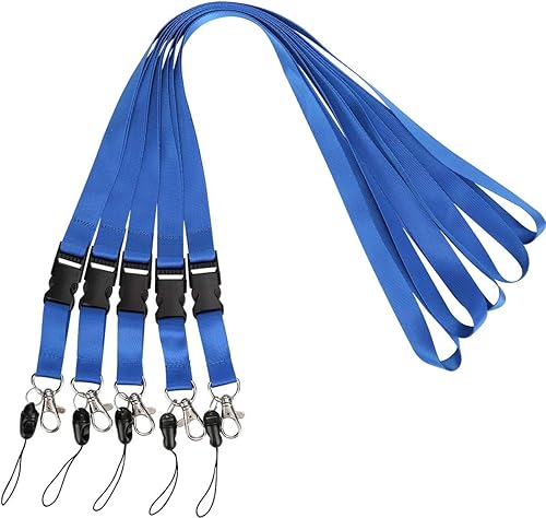 Paquete de 5 cordones de identificación portadocumentos cordón ajustable para cuello doble gancho