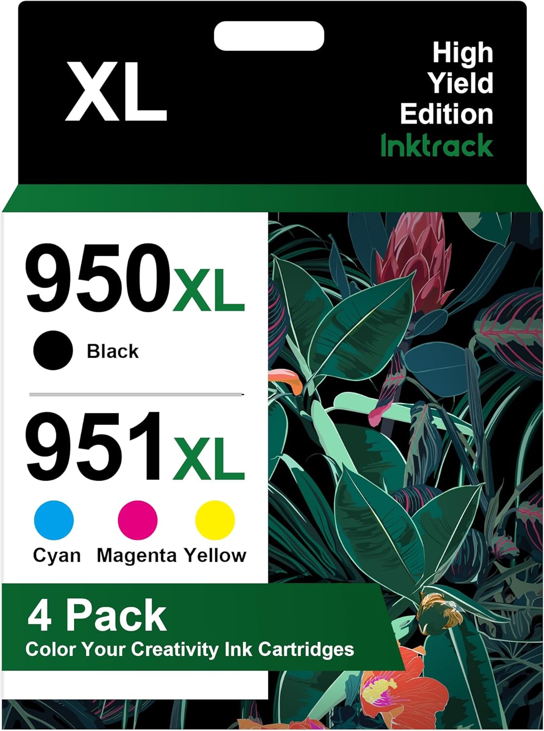 Intrack 950XL 951XL Ink Cartridges Replacement for HP 950 951 Ink Cartridges Combo Pack for HP OfficeJet Pro 8600 8610 8620 8100 8630 8660 8640 8615 76DW 251DW Printer (Black Cyan Magenta Yellow)